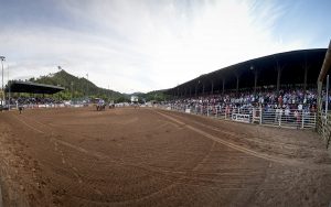 The arena stands are packed for the next contestant