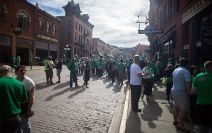Historic Main Street on St Patricks Day