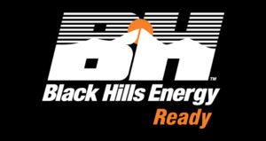 A business logo with a 'BH," and the words 'Black Hills Energy, Ready.'