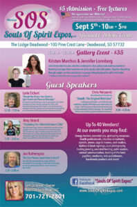 Business event flyer for Souls of Spirit Expo, in Deadwood, 2026.