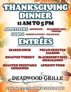 Lodge Thanksgiving Menu