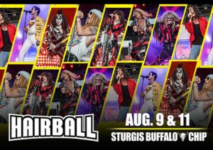 Photos of Hairball (the band) in costume, August 14 at Sturgis Buffalo Chip