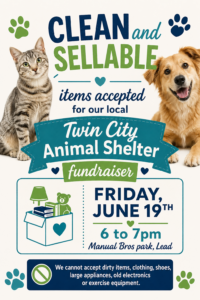 donation poster for the twin city animal shelter