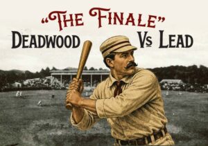 "The Finale" Deadwood Vs Lead Vinatage Baseball game depicted